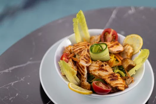 caesar salad with grilled chicken and parmesan