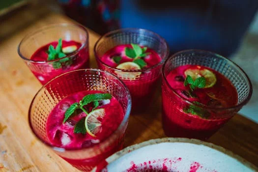 freshly squeezed lemonade with mint garnish